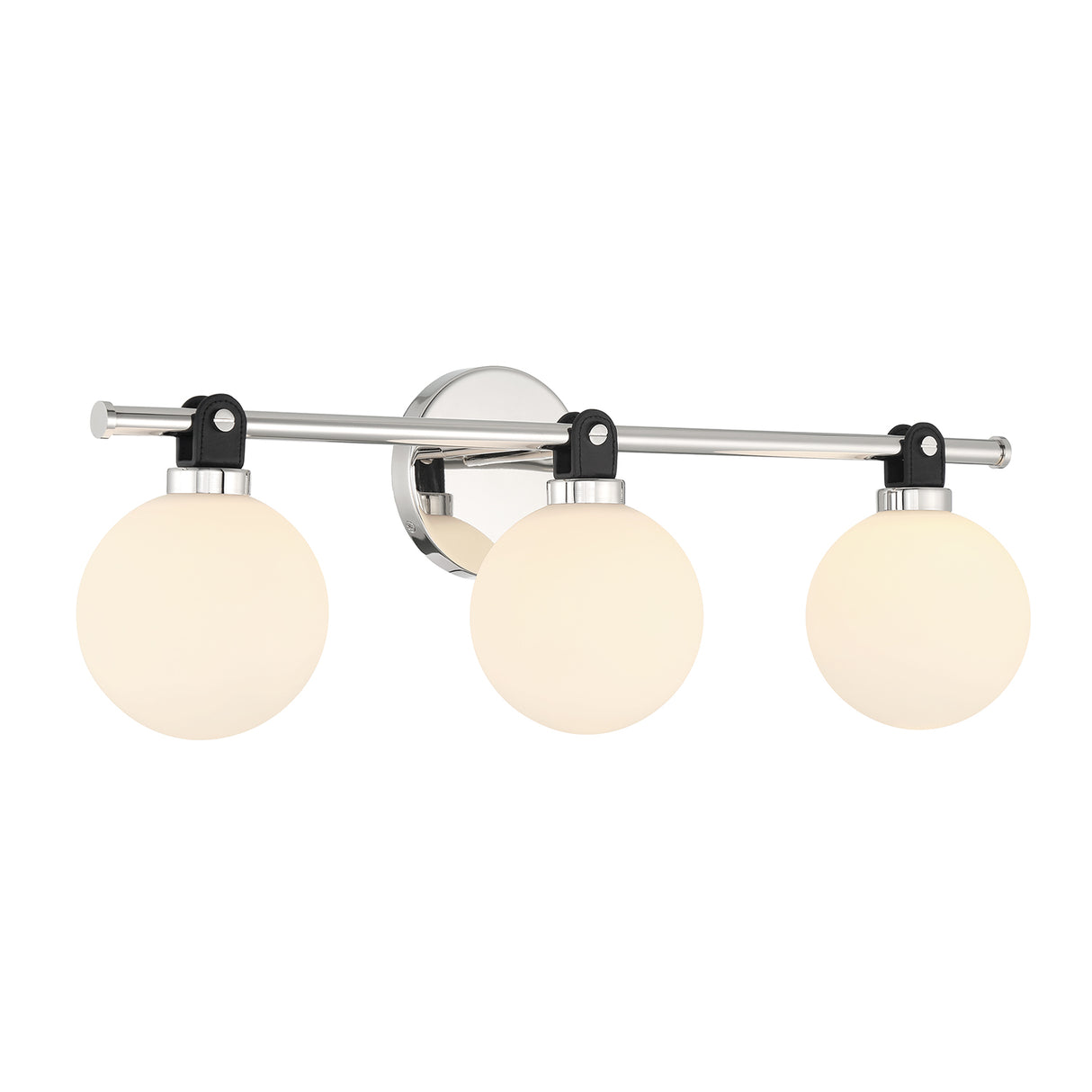 Bryce 3 Globe Vanity, Polished Nickel