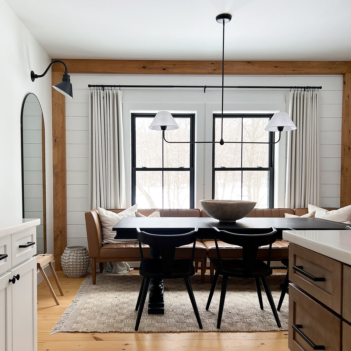 Holden 2 Shade Linear Pendant 57", Matte Black