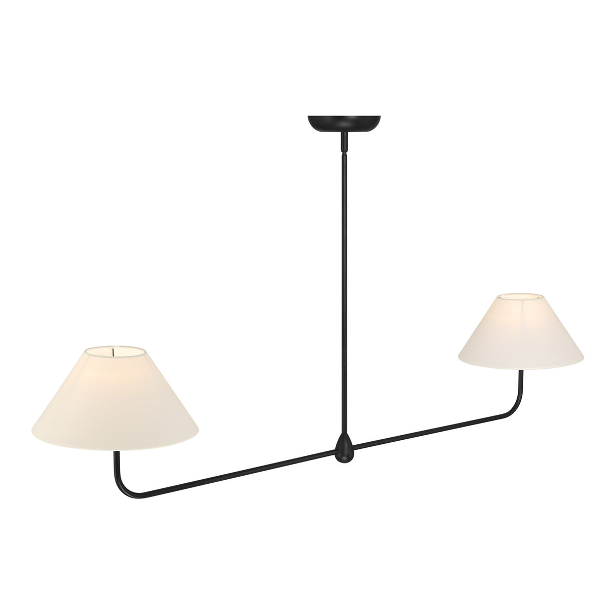 Holden 2 Shade Linear Pendant 57", Matte Black