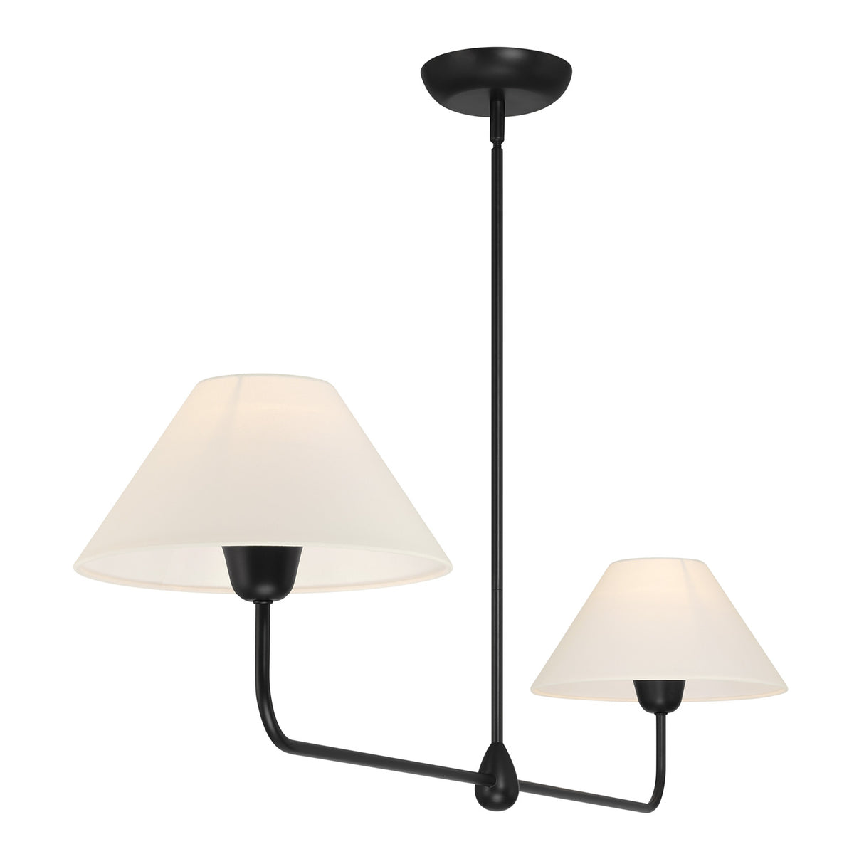 Holden 2 Shade Linear Pendant 57", Matte Black