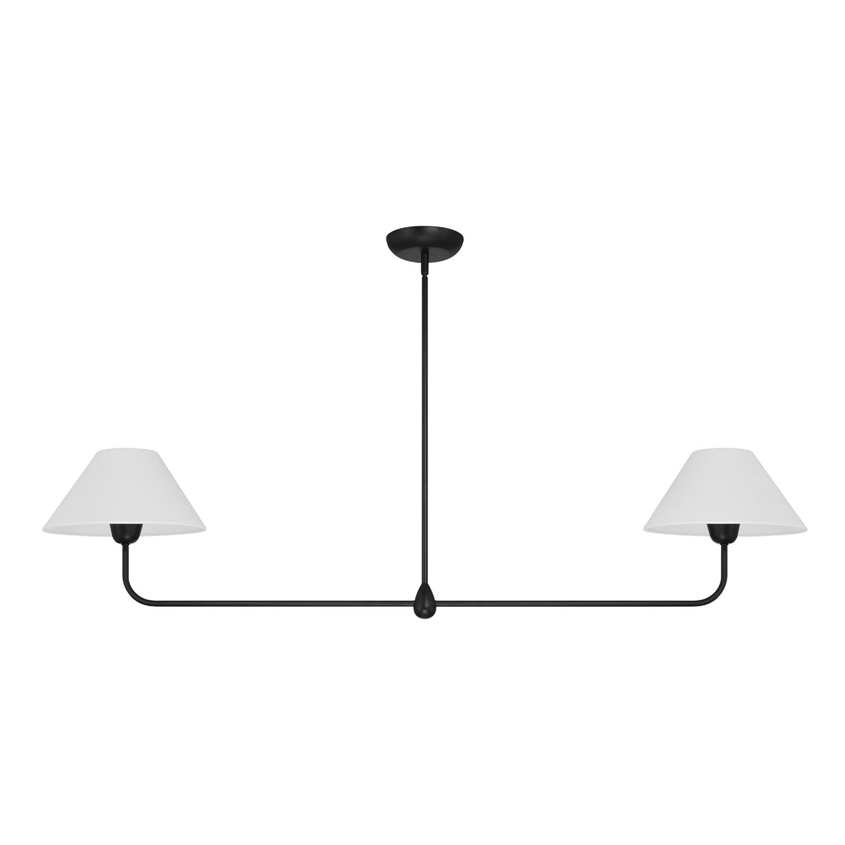 Holden 2 Shade Linear Pendant 57", Matte Black