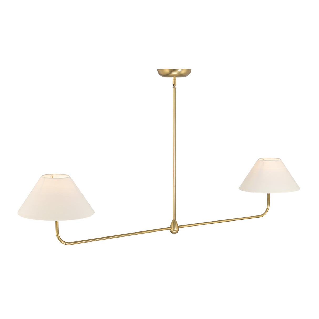 Open Box Holden 2 Shade Linear Pendant 57", Aged Brass