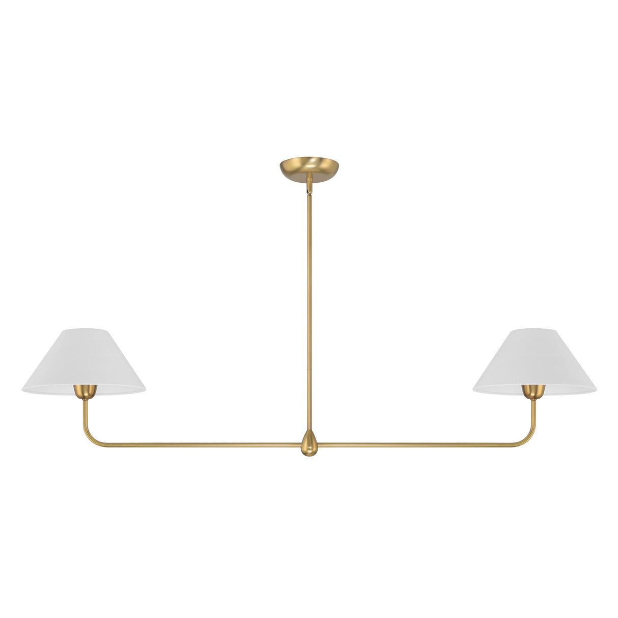 Open Box Holden 2 Shade Linear Pendant 57", Aged Brass