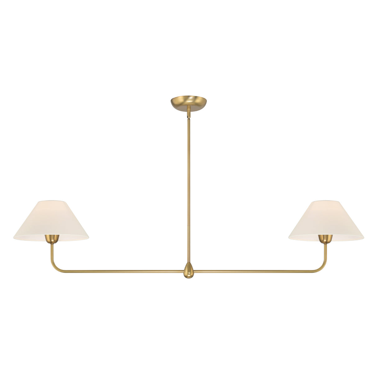 Holden 2 Shade Linear Pendant 57", Aged Brass