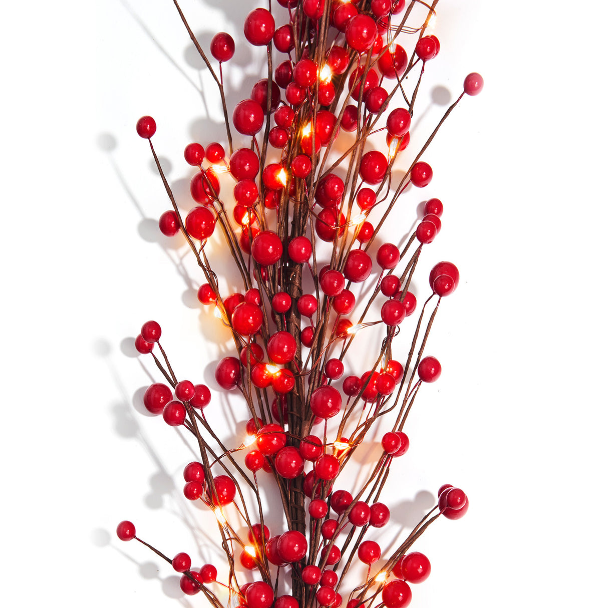 Royale Red Berry Garland with 100 LEDs