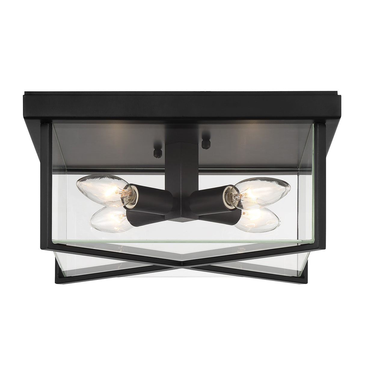 Miles Indoor/Outdoor Flush Mount 12", Matte Black