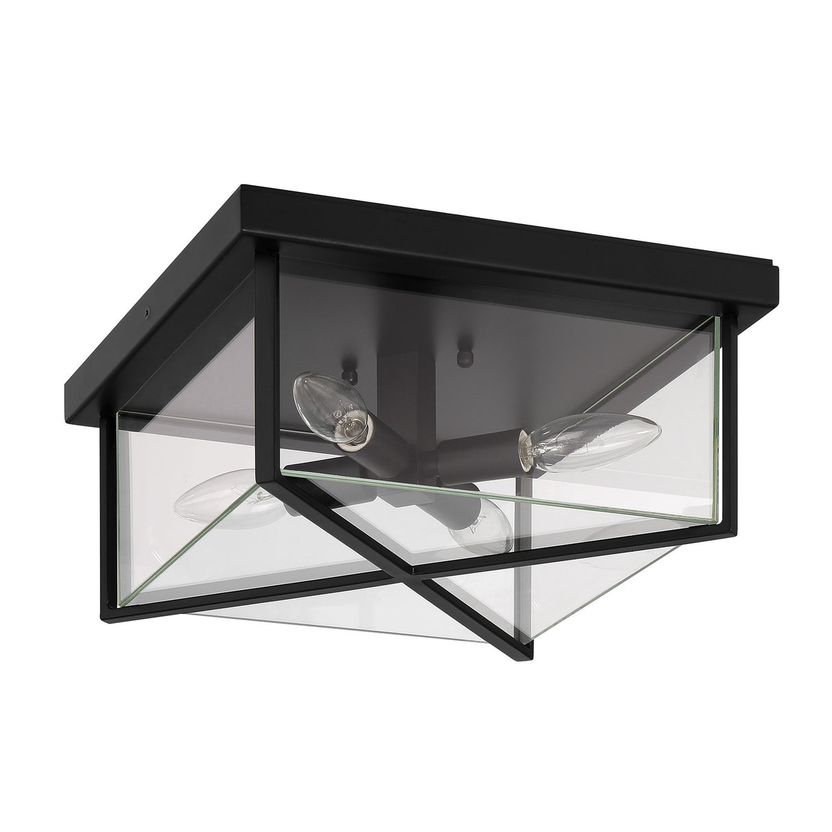 Miles Indoor/Outdoor Flush Mount 12", Matte Black