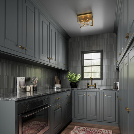 Miles Indoor/Outdoor Flush Mount 12", Satin Brass