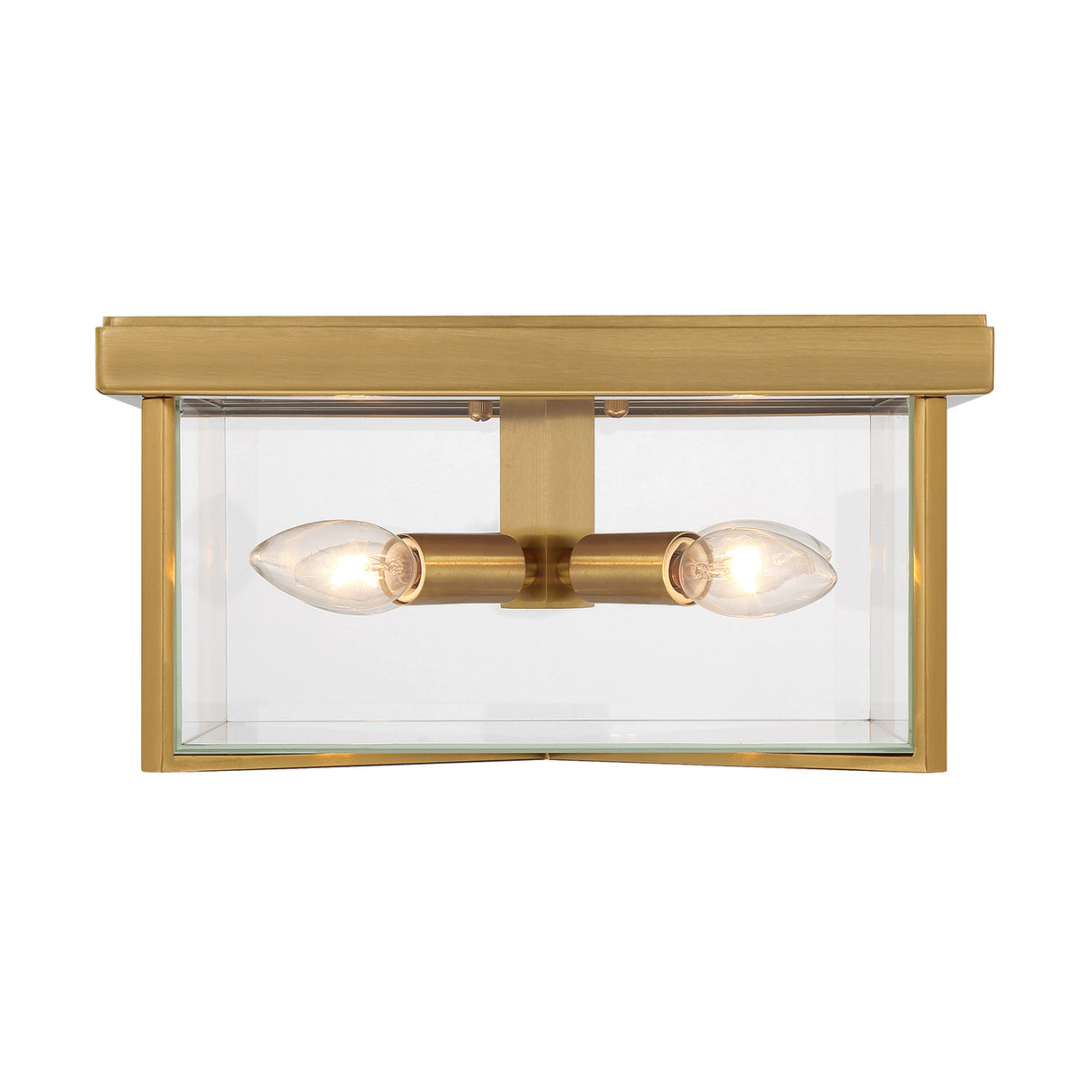 Miles Indoor/Outdoor Flush Mount 12", Satin Brass