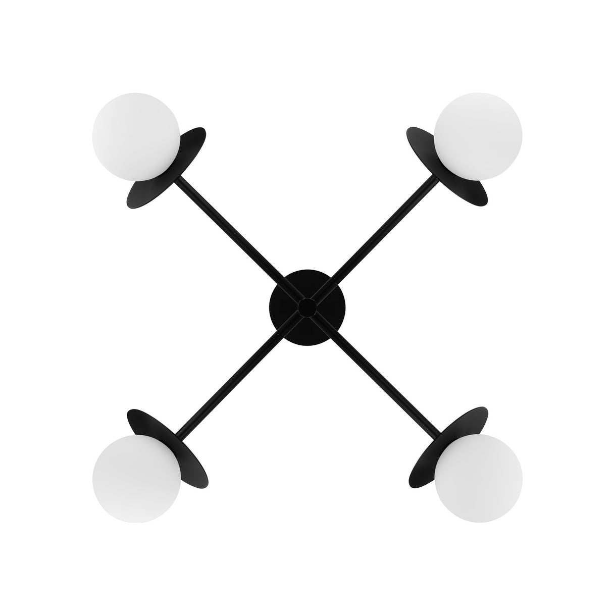 Levi 4 Globe Chandelier 26", Matte Black