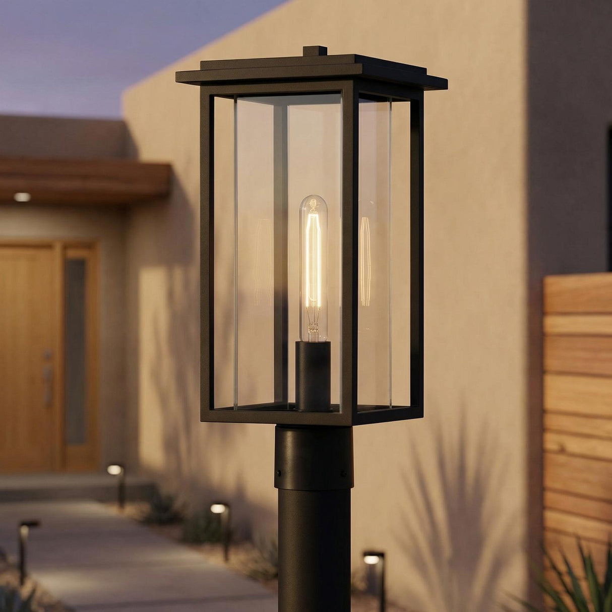 Colin Outdoor Post Light, 19" Black