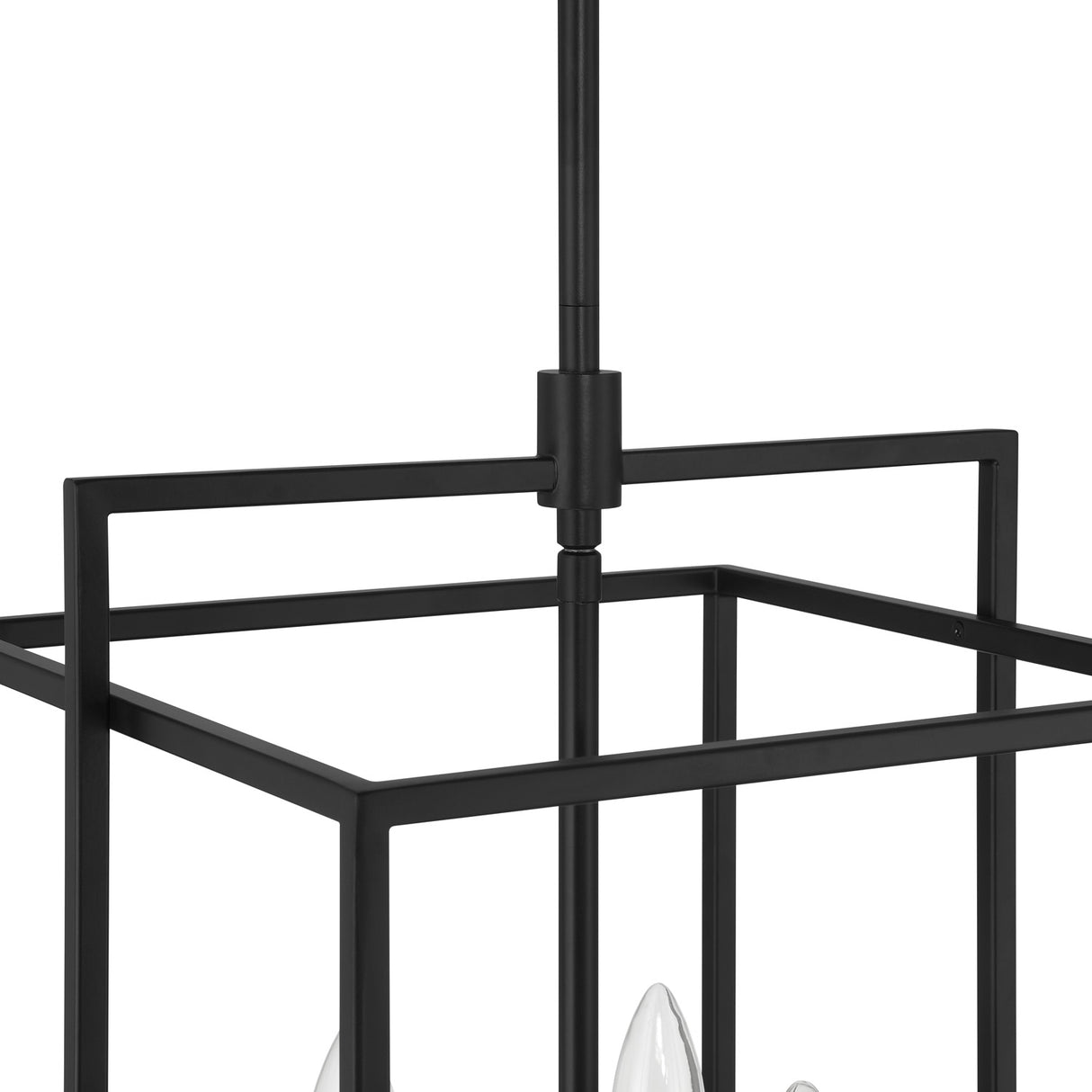 Noa 4 Light Pendant 13", Matte Black with White