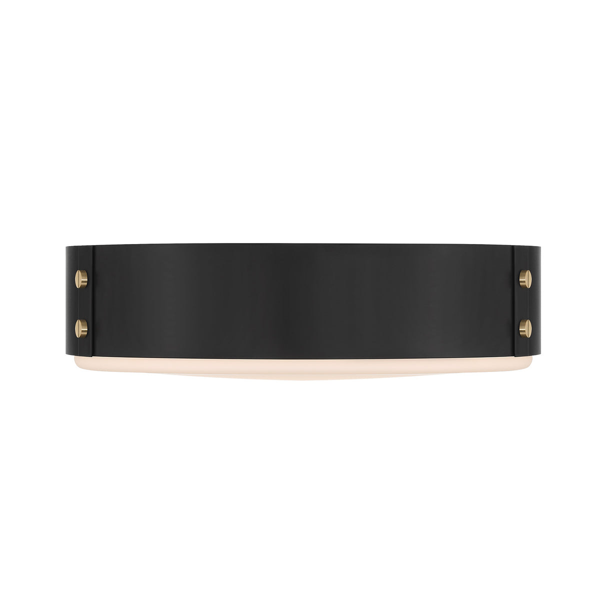 Oscar LED Flush Mount 14", Matte Black with Brass Accents