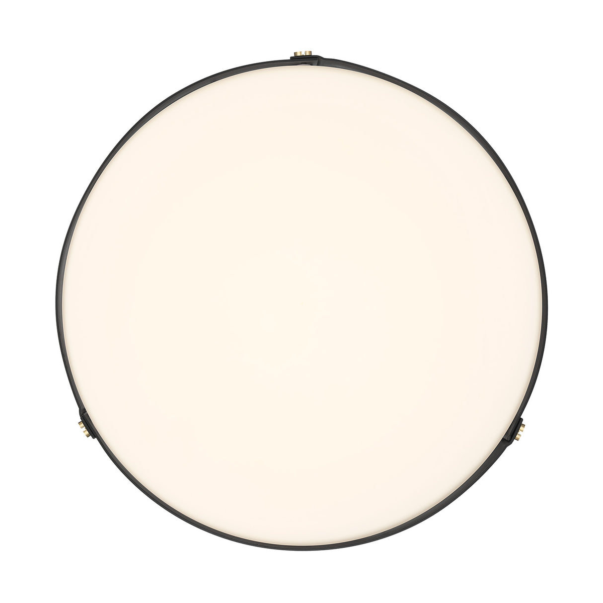 Oscar LED Flush Mount 14", Matte Black with Brass Accents