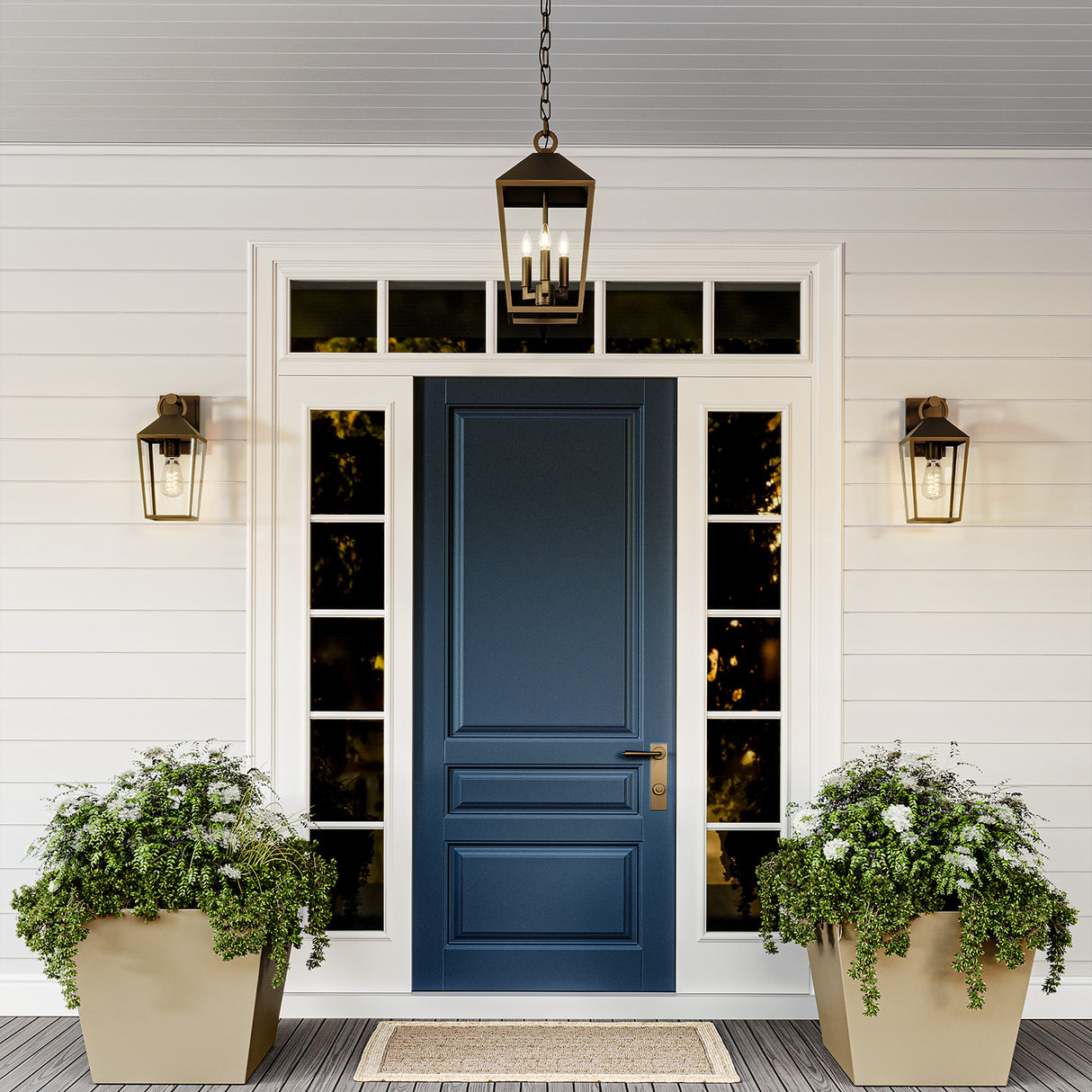 Cole Outdoor Hanging Light, Burnished Brass