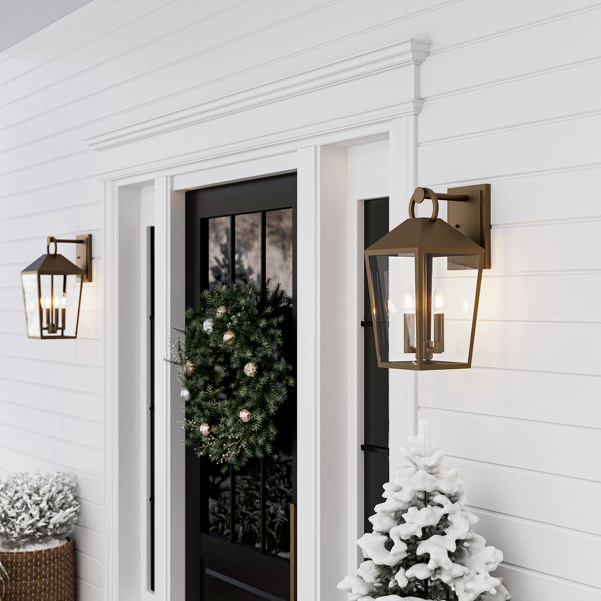 Cole Outdoor Wall Light, Large 21.5" Burnished Brass