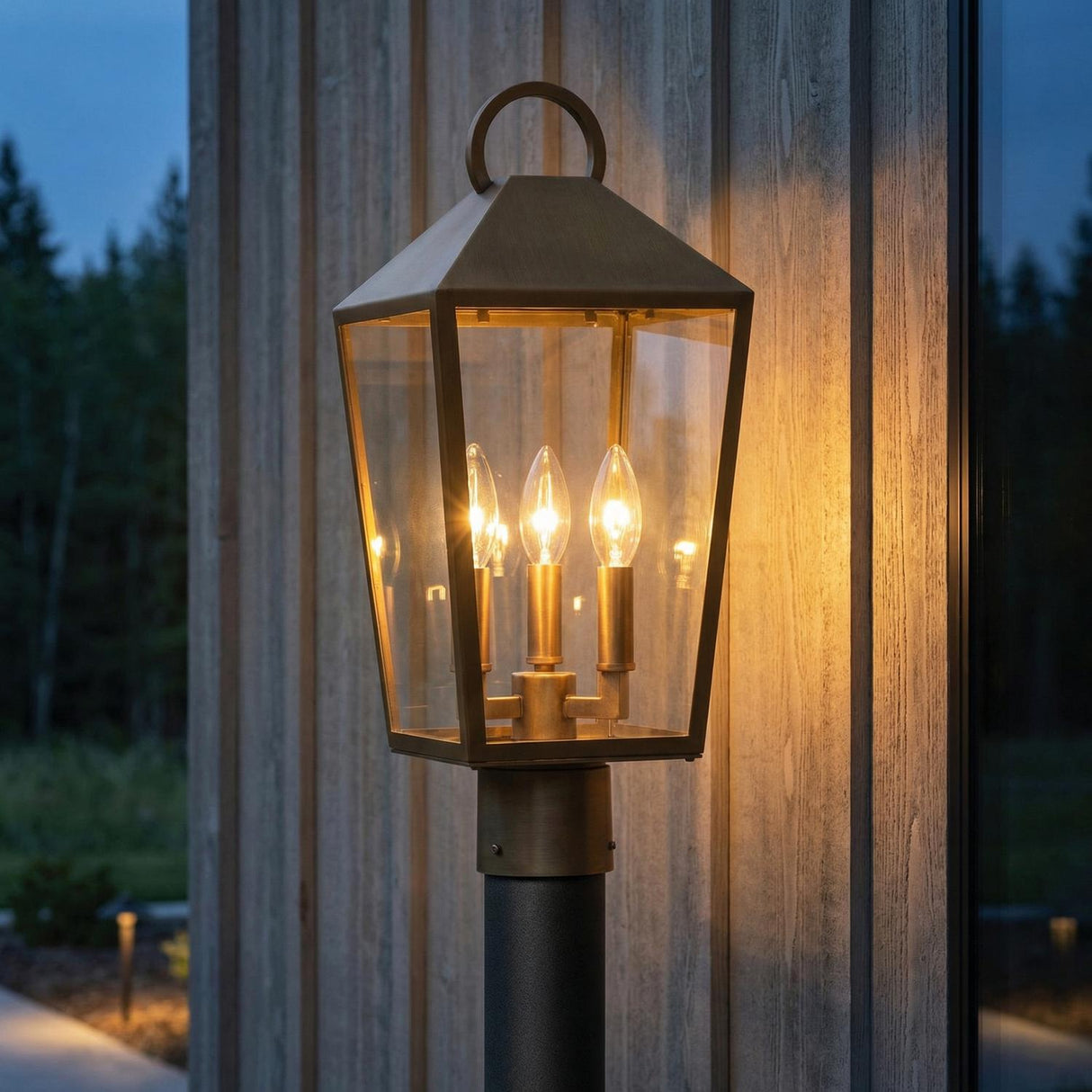 Cole Outdoor Post Light, Burnished Brass