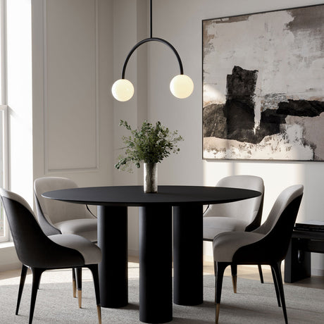Risa 2 Globe Arc Pendant 26", Matte Black