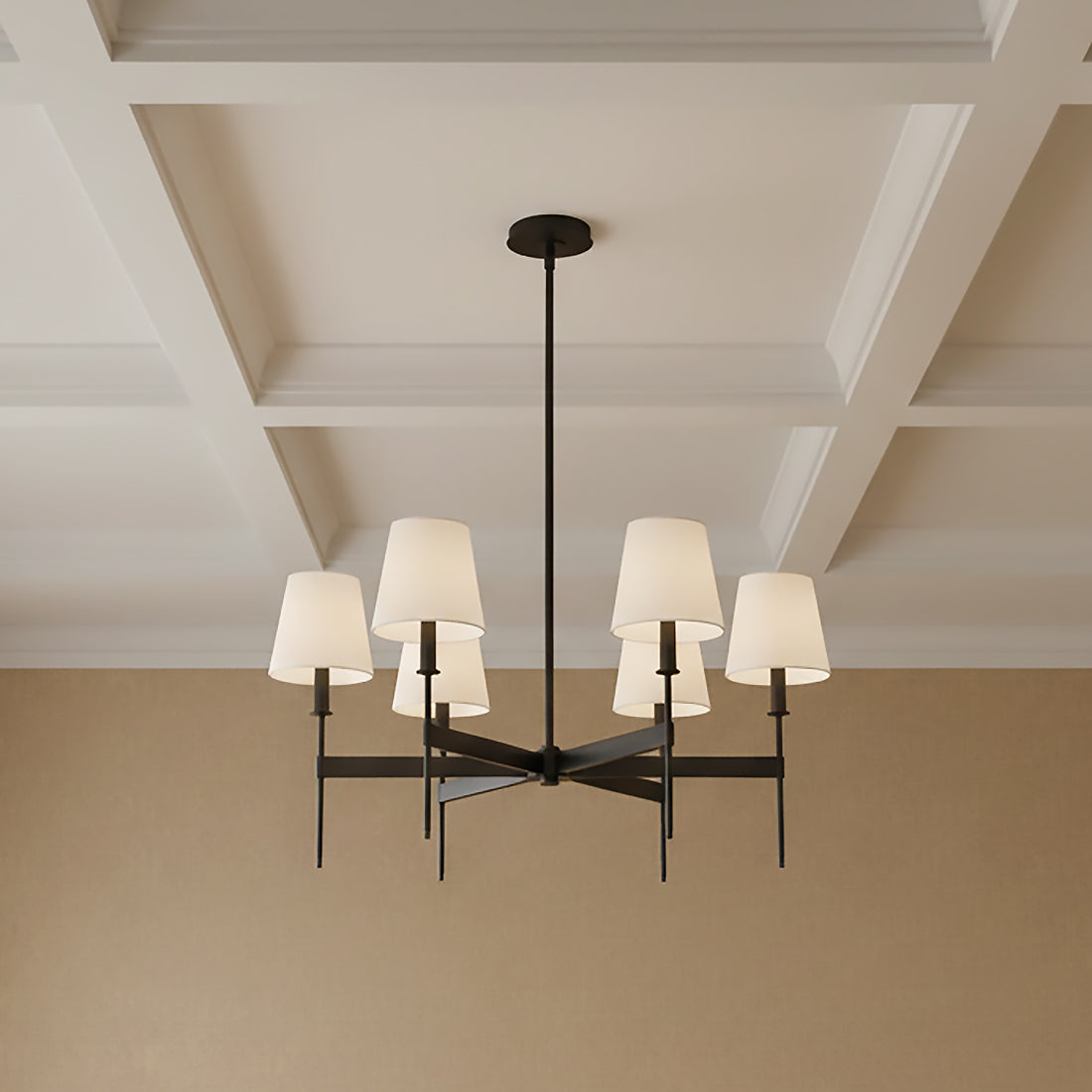 Taylor 6 Light Chandelier 30" for Modern home with Taupe walls