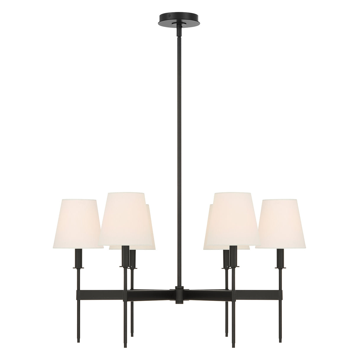 Taylor 6 Light Chandelier 30", Matte Black