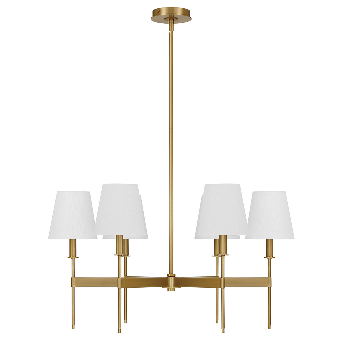 Taylor 6 Light Chandelier 30", Aged Brass