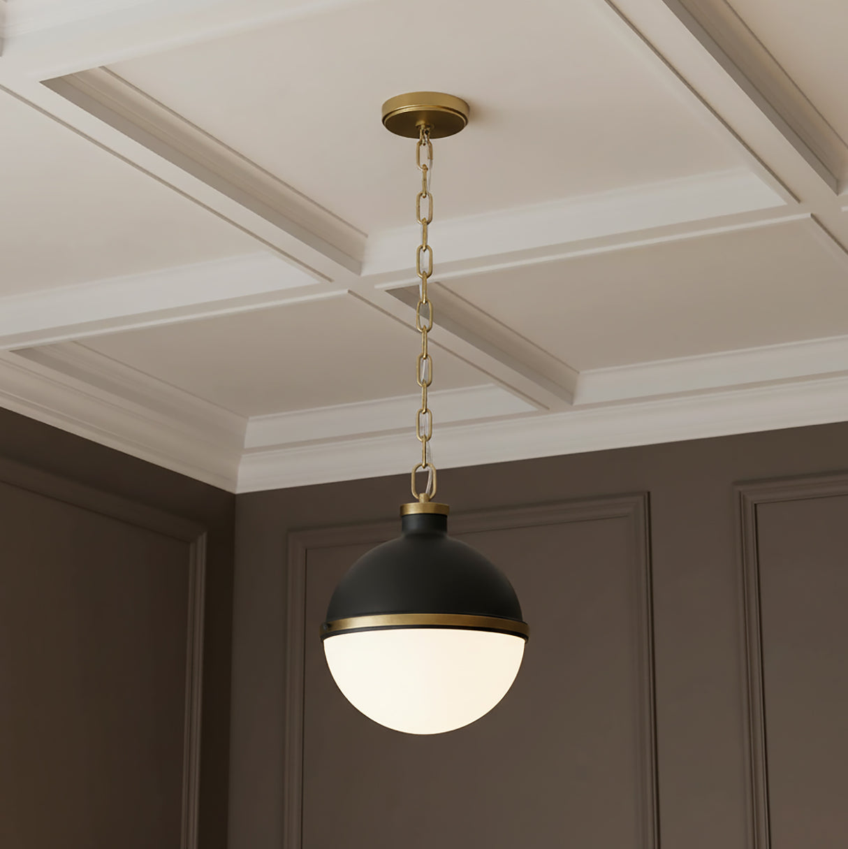 Paxton 12" Pendant for Transitional home with Dark Gray Walls