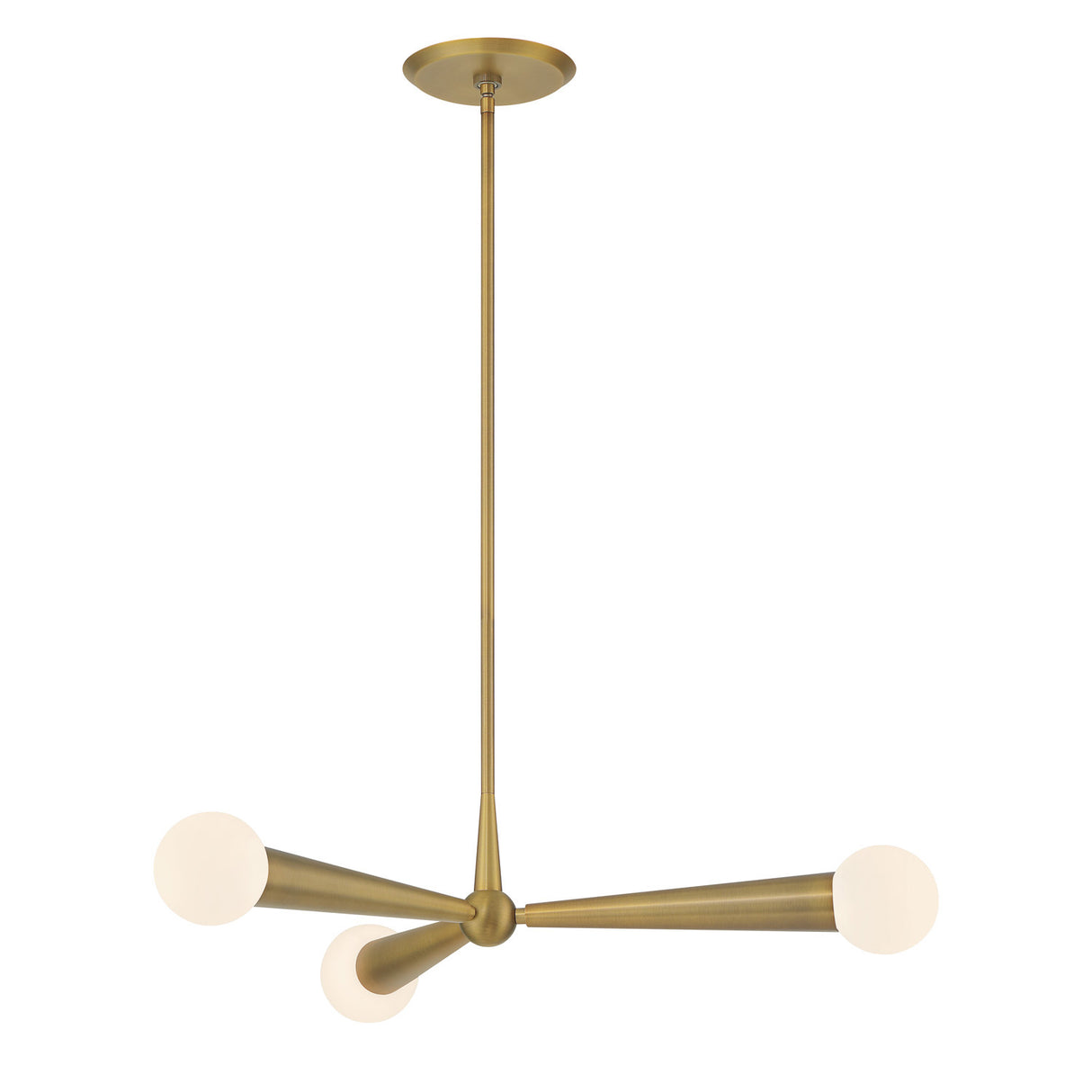 Nova 3 Light Pendant 30", Aged Brass