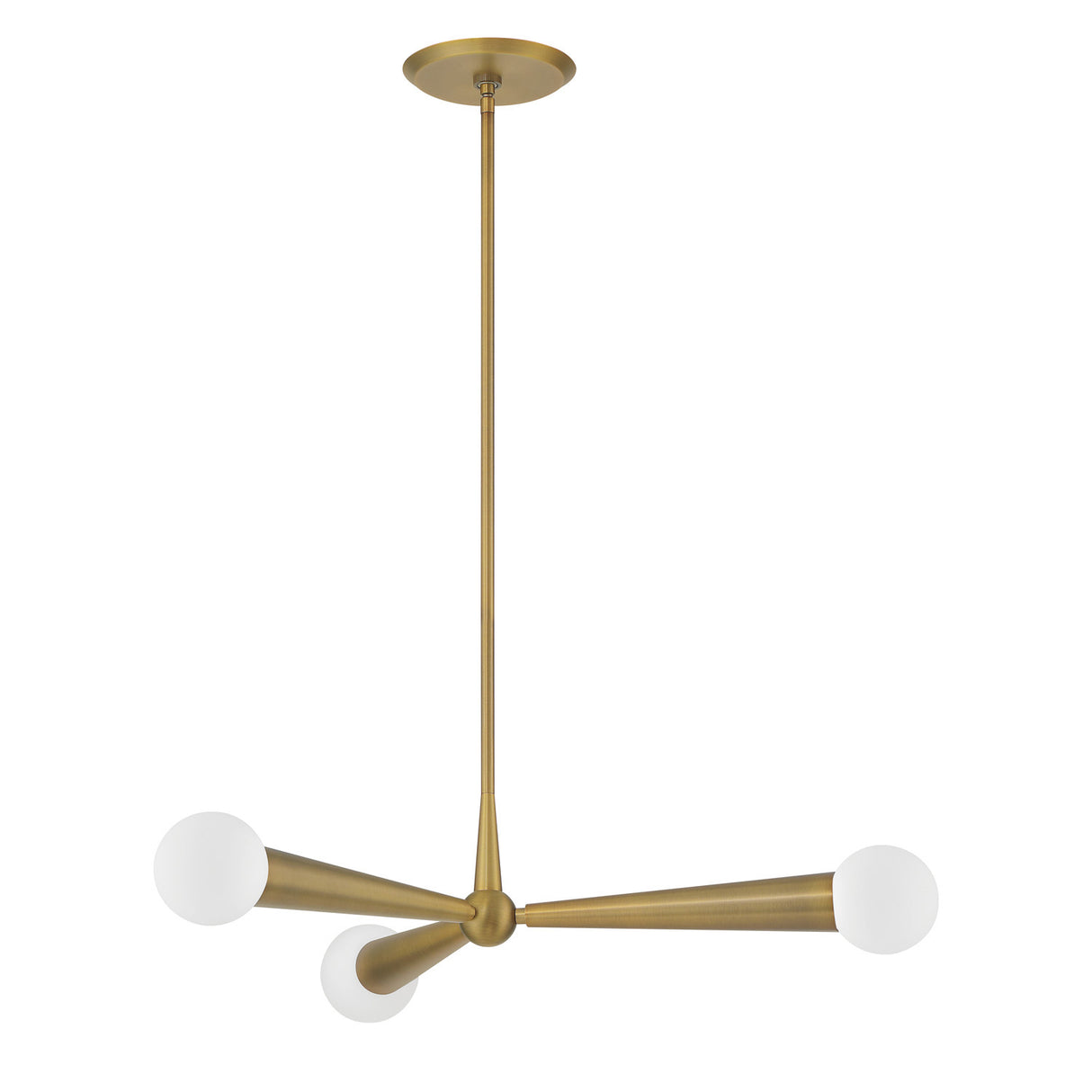 Nova 3 Light Pendant 30", Aged Brass