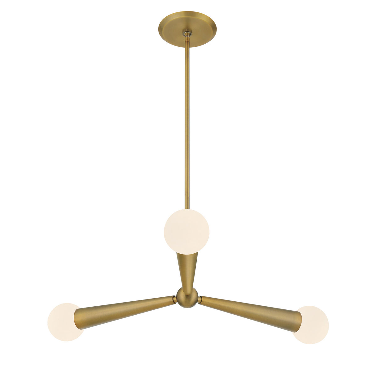Nova 3 Light Pendant 30", Aged Brass