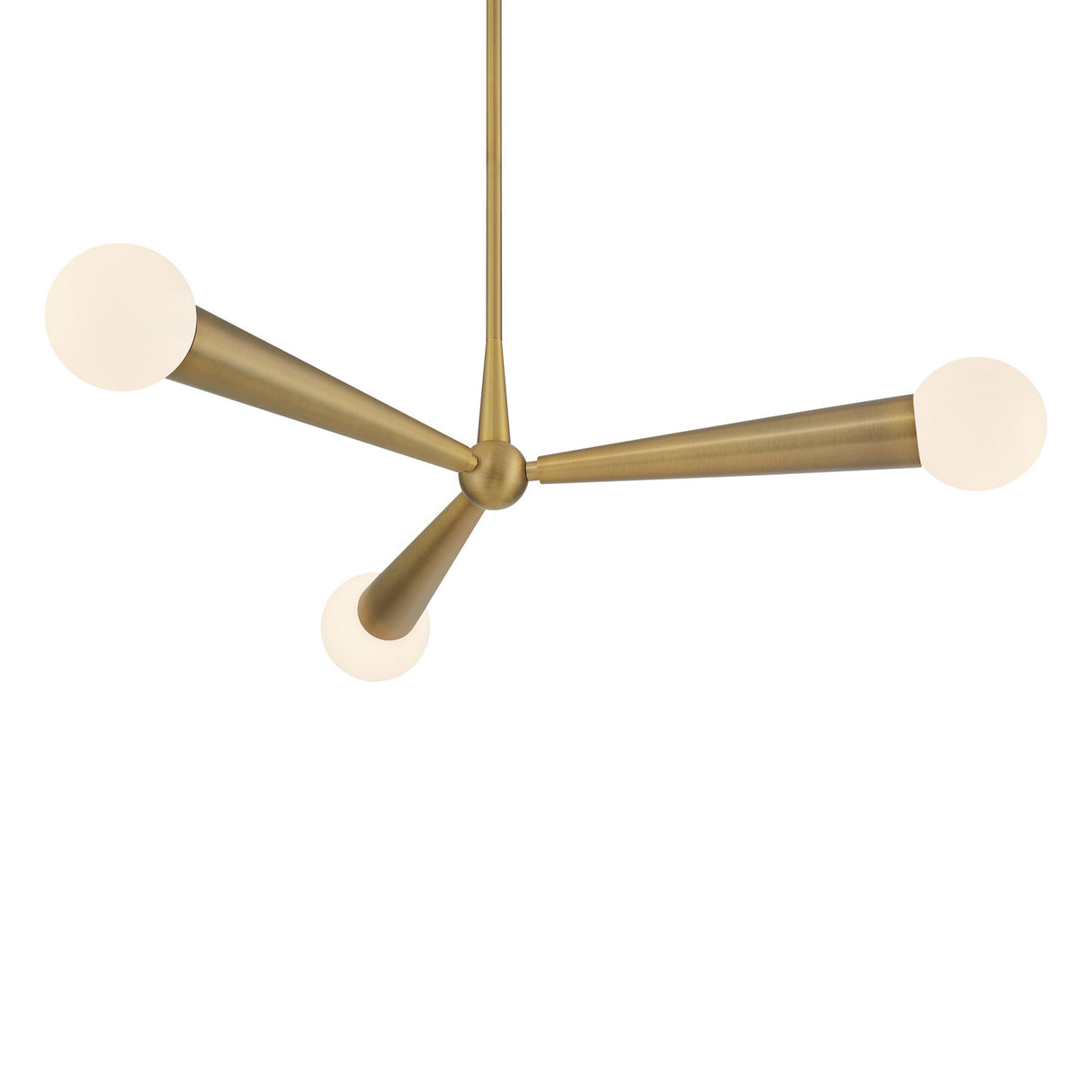 Nova 3 Light Pendant 30", Aged Brass