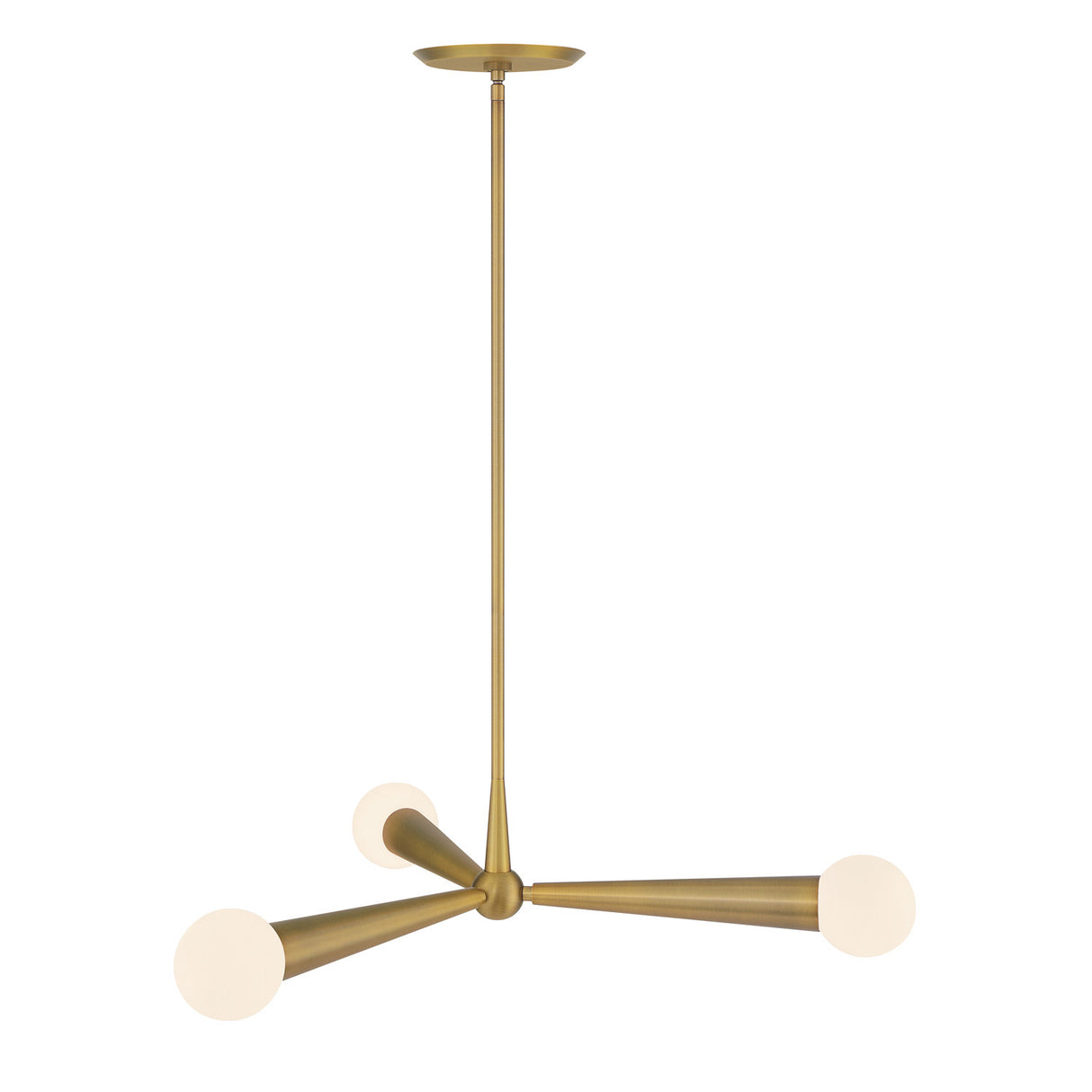 Nova 3 Light Pendant 30", Aged Brass