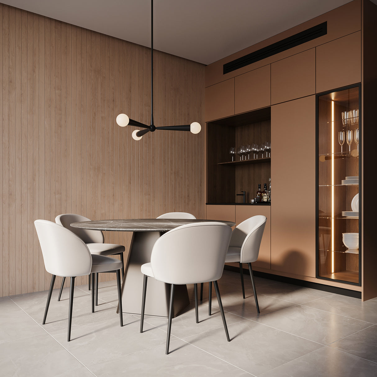 Nova 3 Light Pendant 30", Matte Black