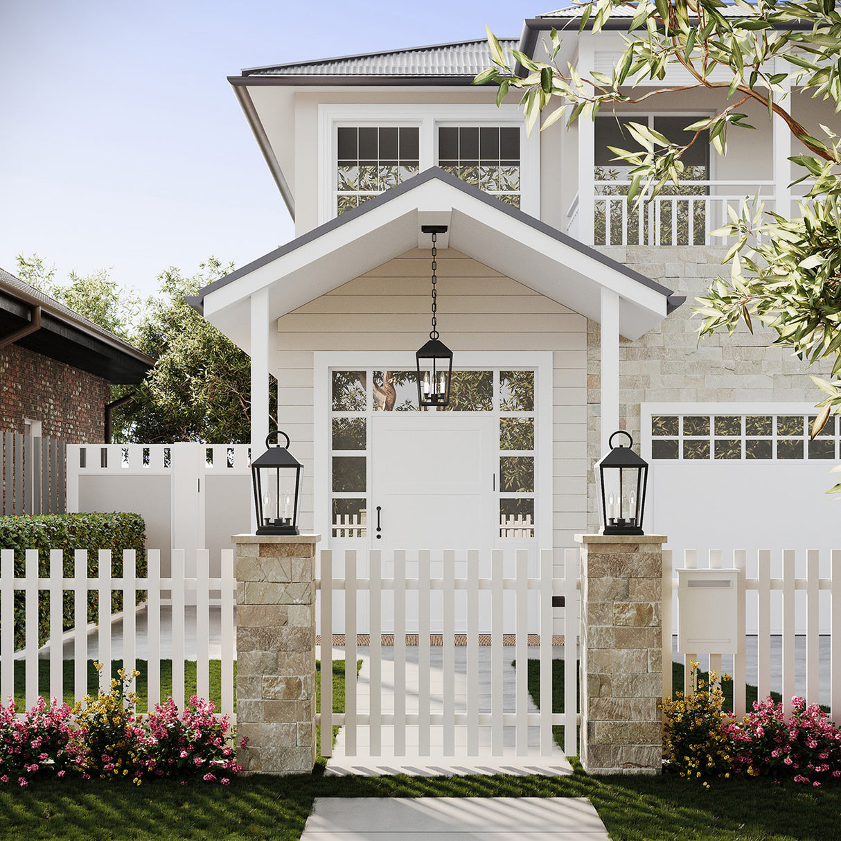 Cole Outdoor Hanging Light, Black