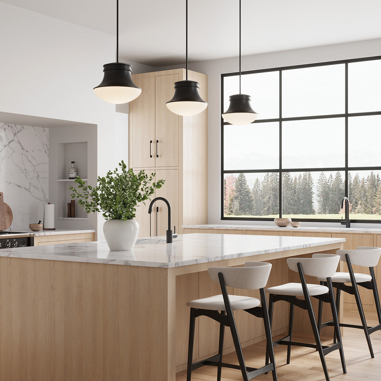 Jayden Pendant 14", Matte Black