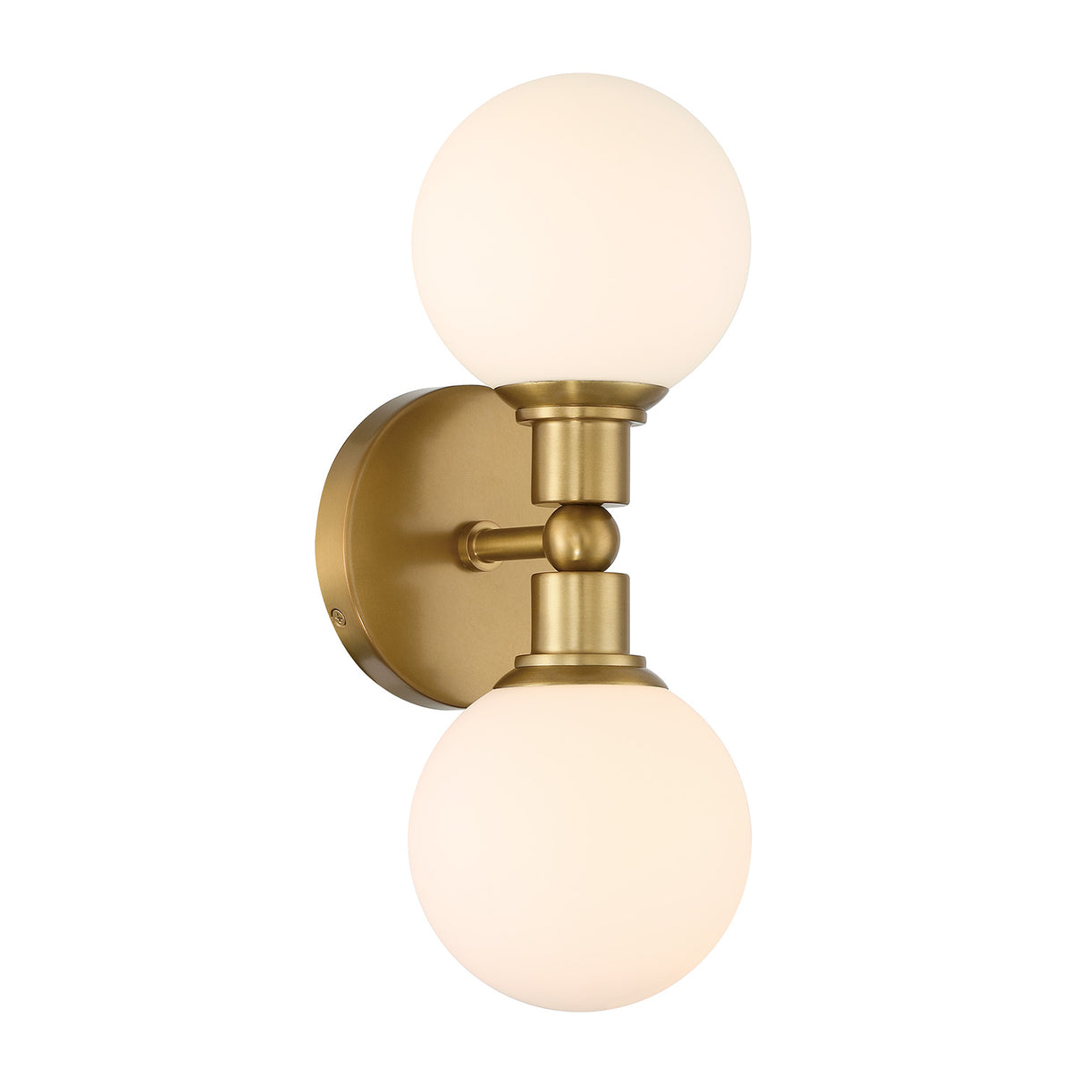 Theo 2 Globe Wall Sconce, Aged Brass