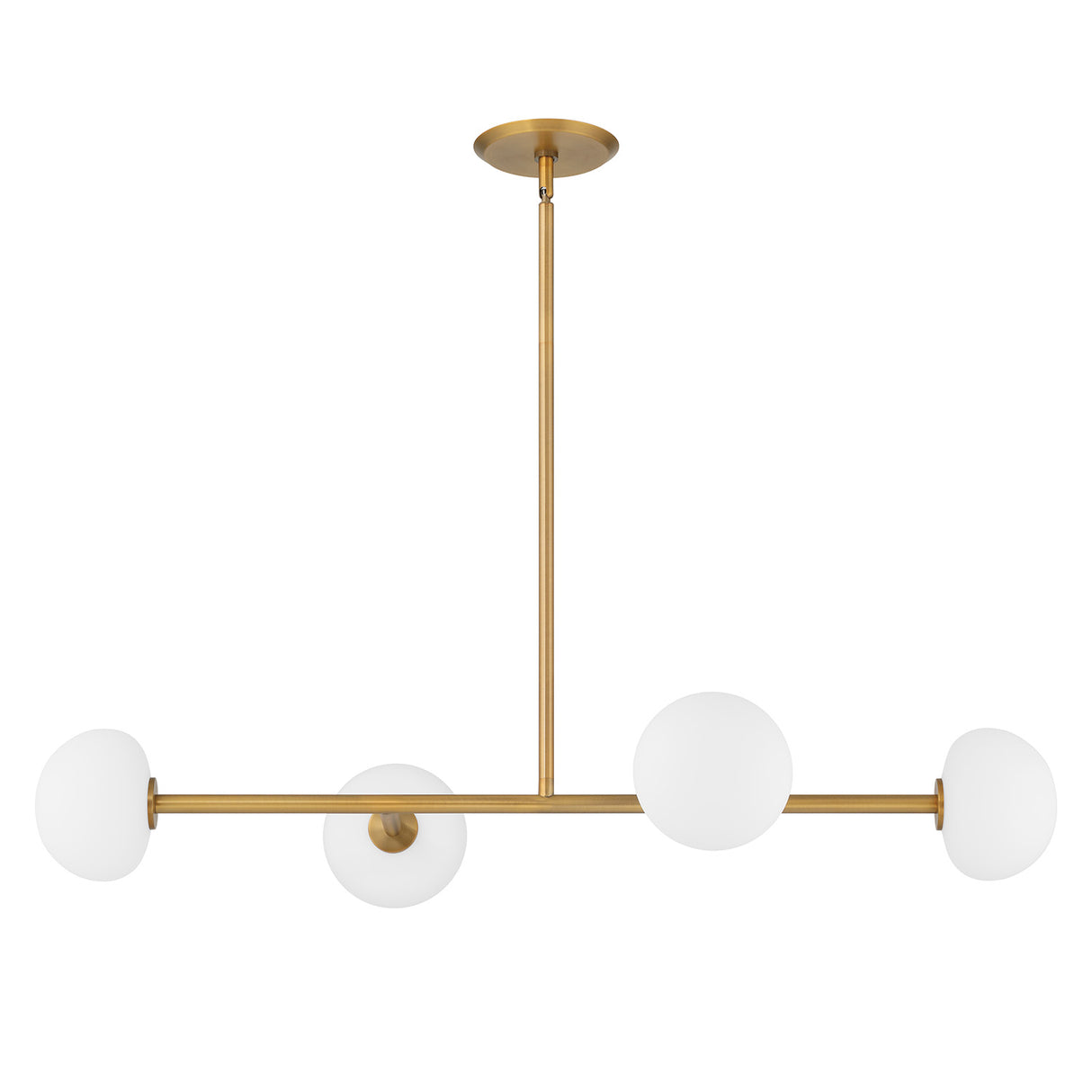 Vince 4 Light Linear Pendant 40", Aged Brass