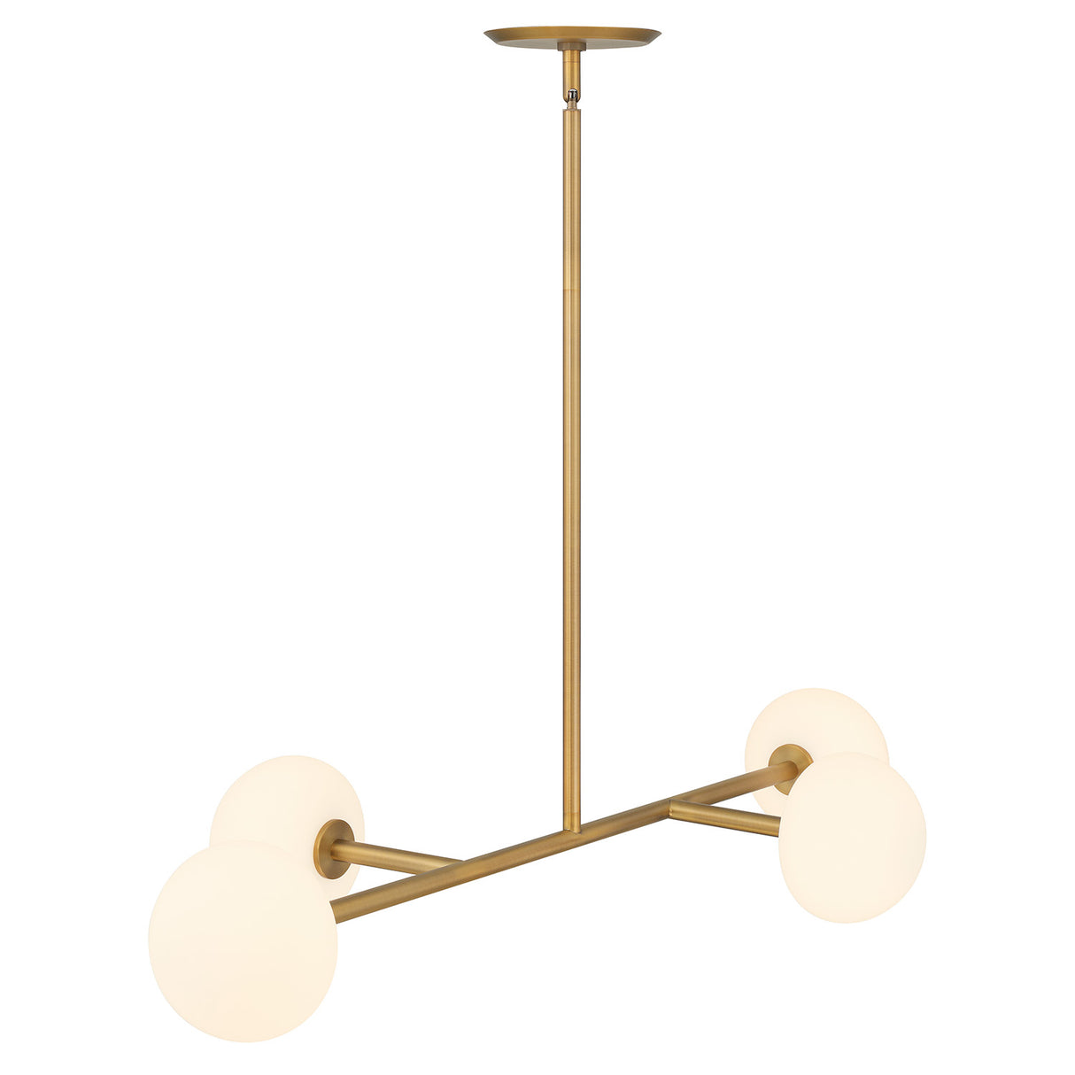 Vince 4 Light Linear Pendant 40", Aged Brass