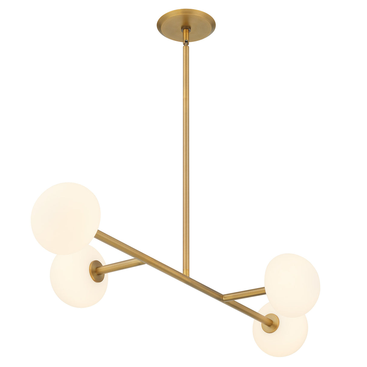 Vince 4 Light Linear Pendant 40", Aged Brass