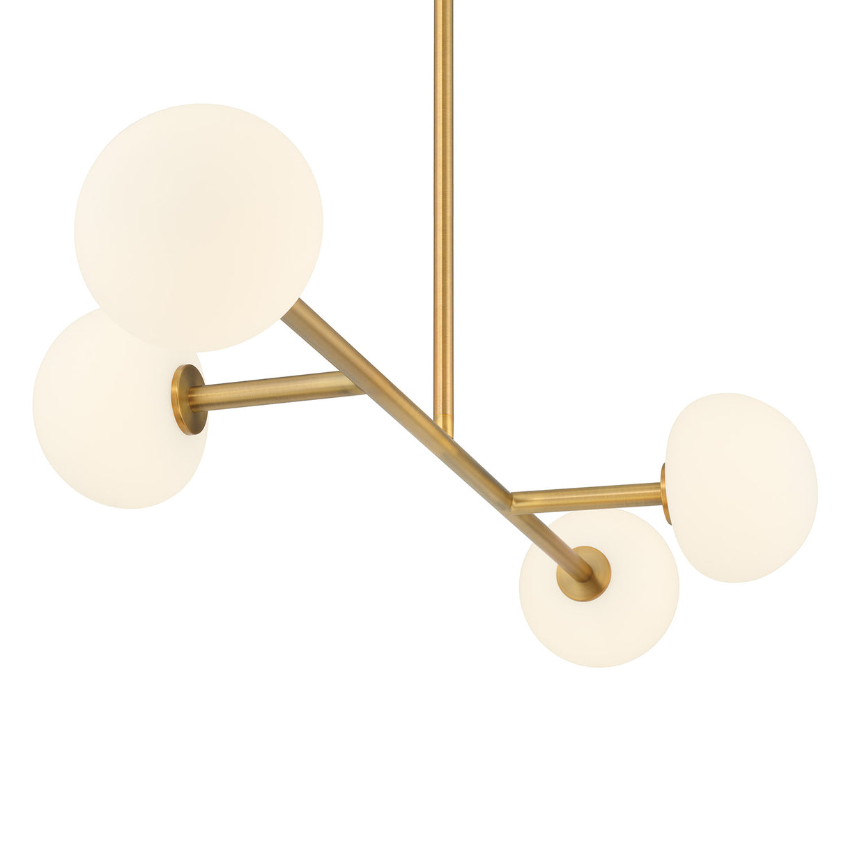 Vince 4 Light Linear Pendant 40", Aged Brass
