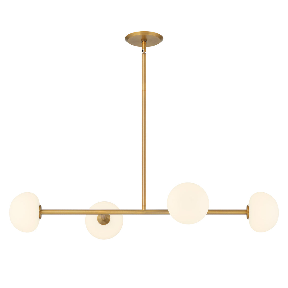 Vince 4 Light Linear Pendant 40", Aged Brass