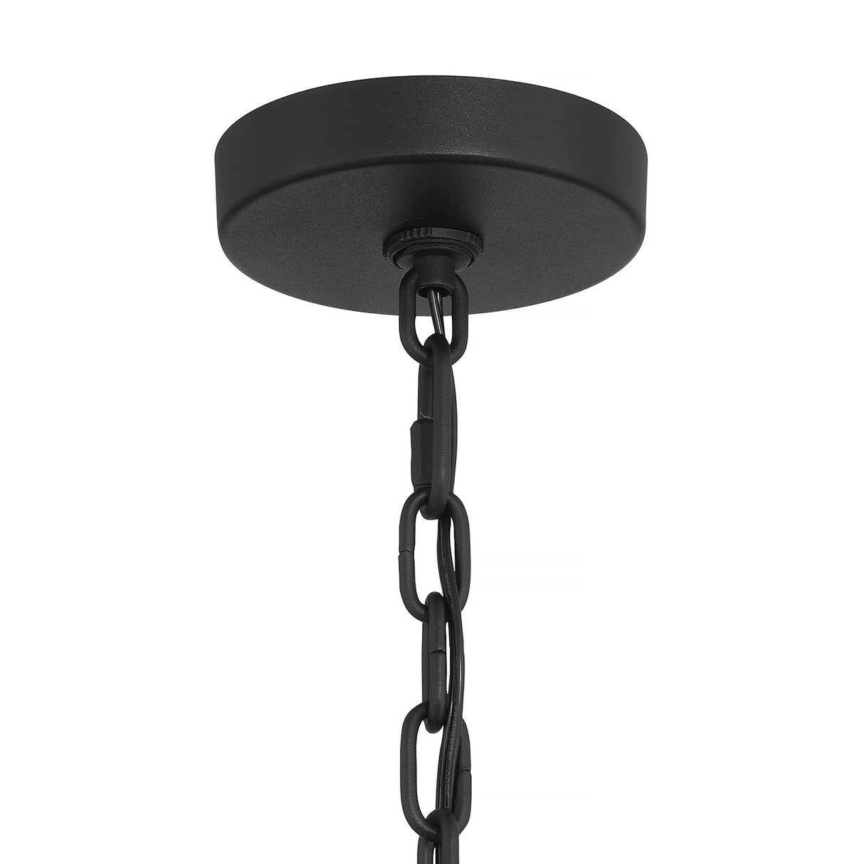 Paterson Outdoor Hanging Light, Medium 15", Black and Seeded Glass