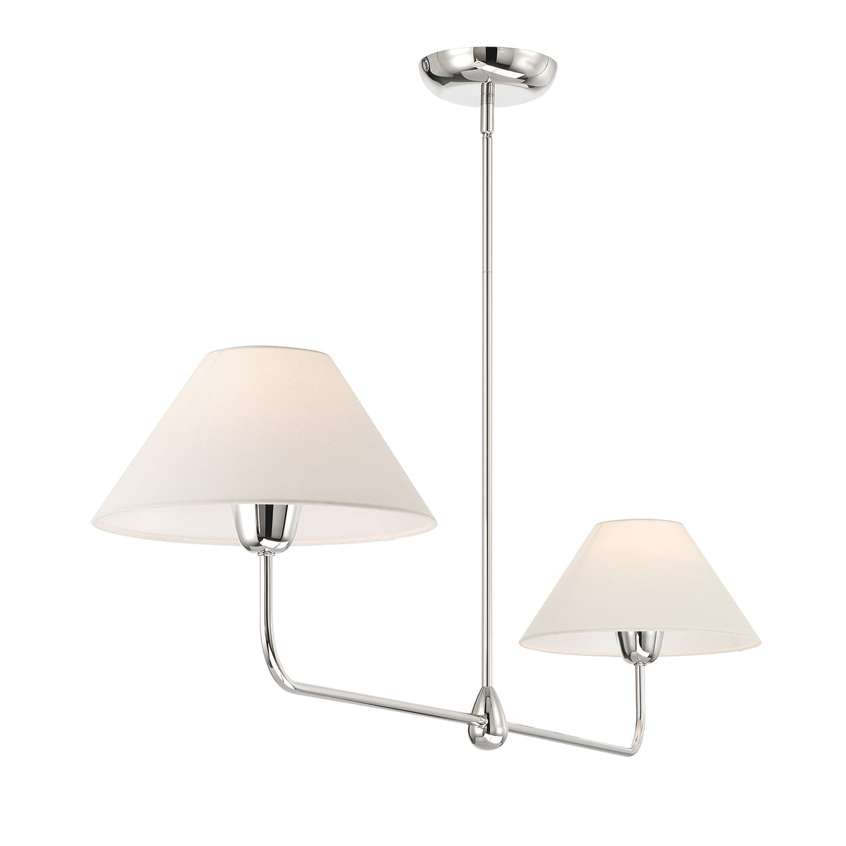 Holden 2 Shade Linear Pendant 57", Polished Nickel