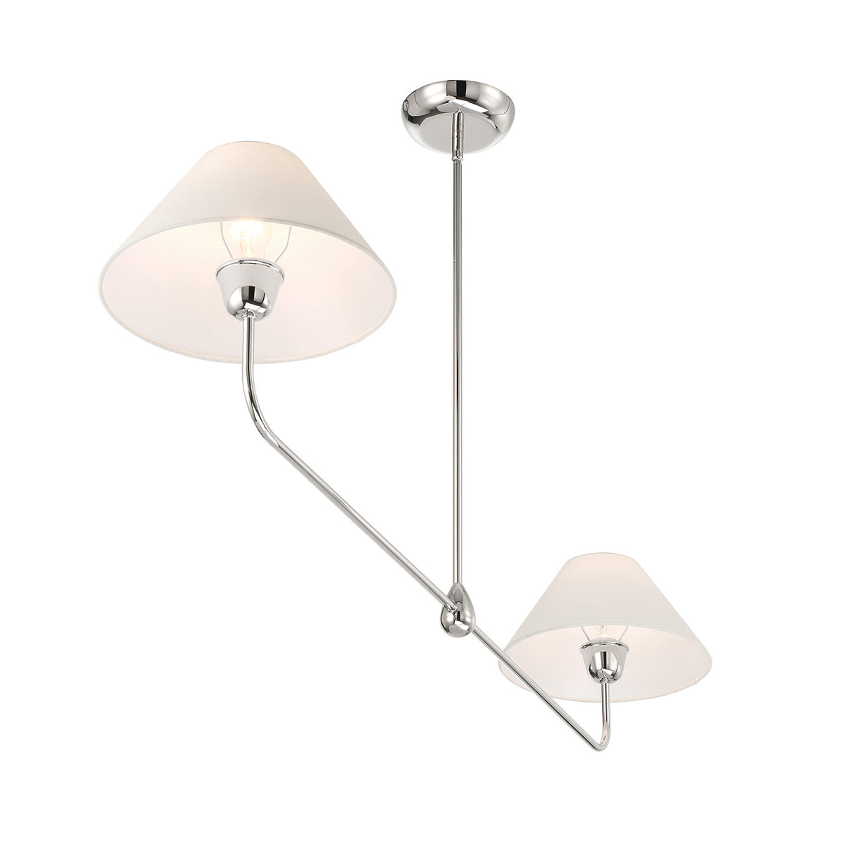 Holden 2 Shade Linear Pendant 57", Polished Nickel