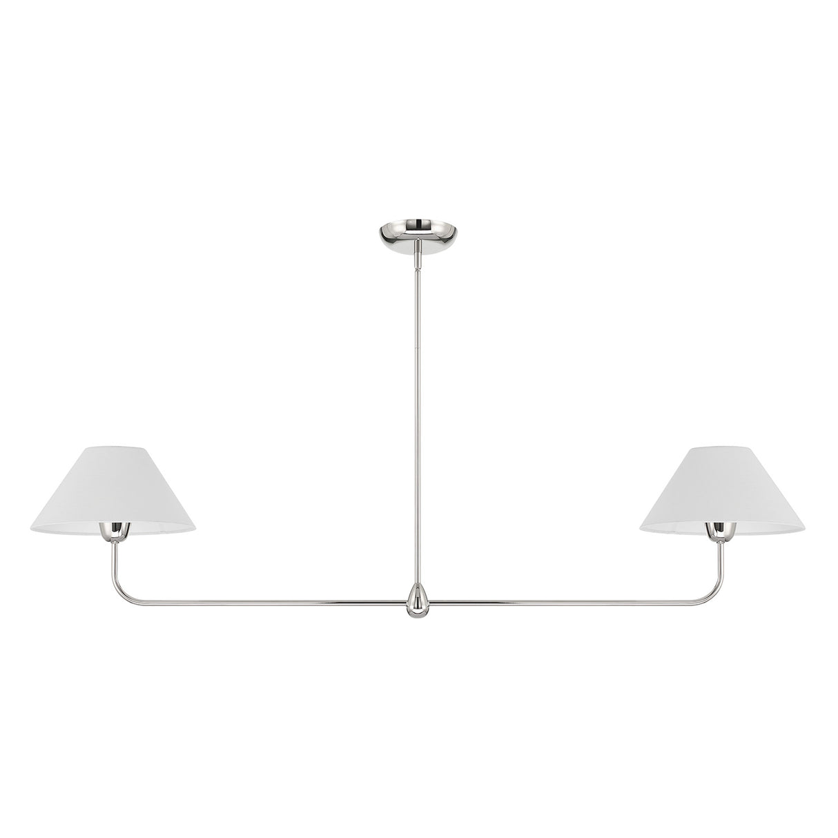 Holden 2 Shade Linear Pendant 57", Polished Nickel