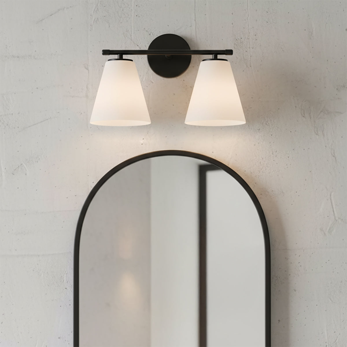 Carlisle 2 Light Vanity Wall Light for Modern home with White Siding