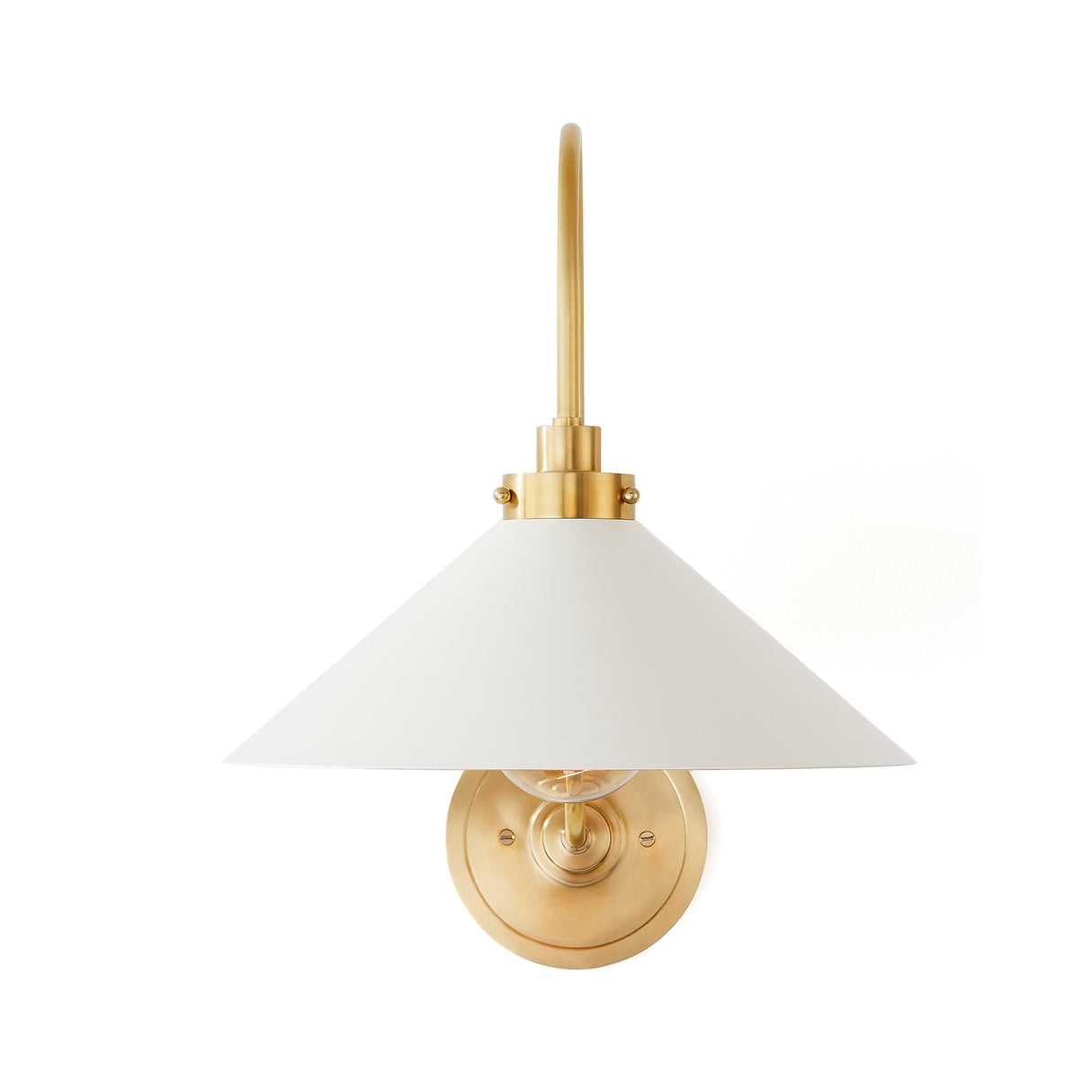 Alma Metal Wall Sconce 16", White and Aged Brass