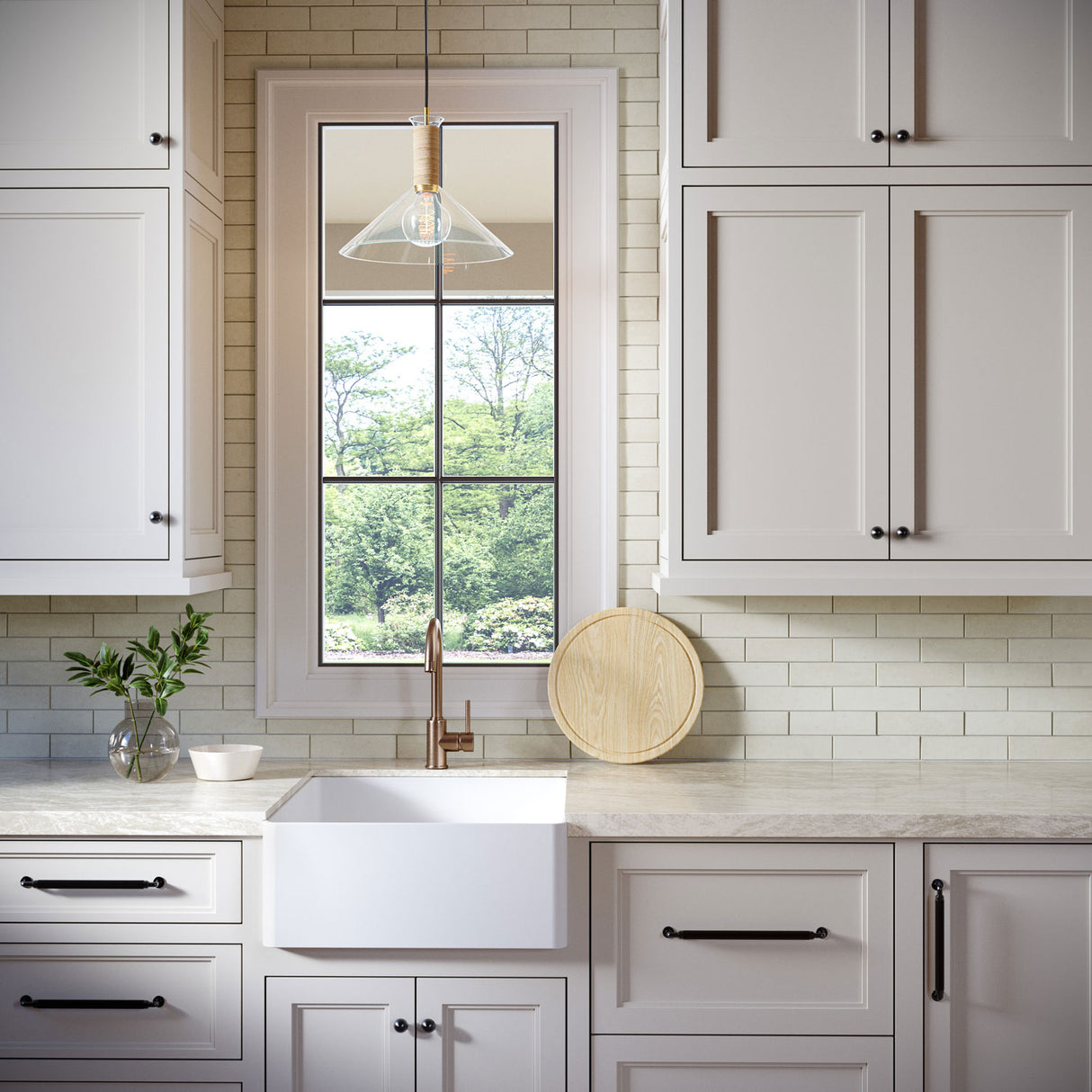 Nora Glass Pendant 16", Medium