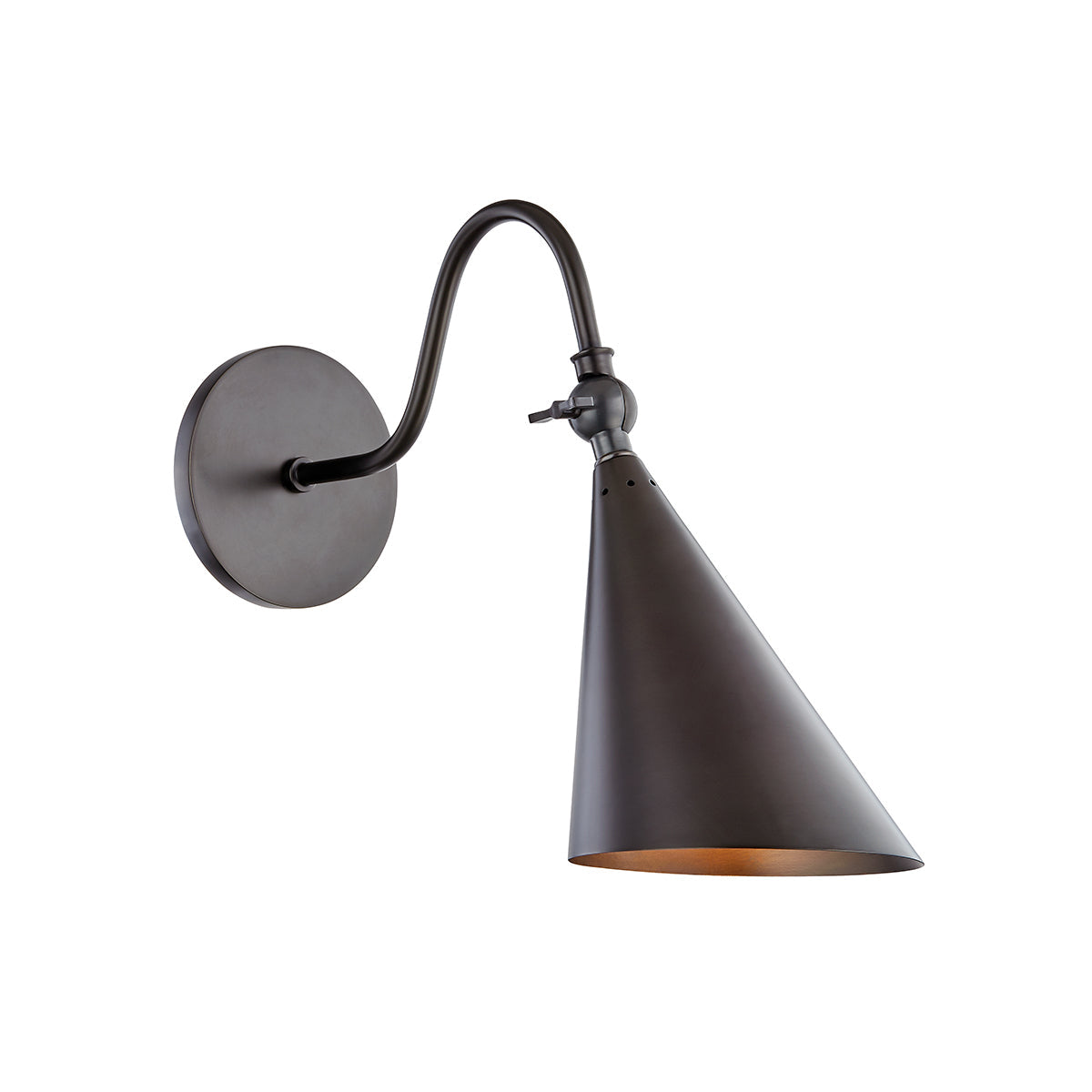 Faye Adjustable Metal Wall Sconce, Old Bronze