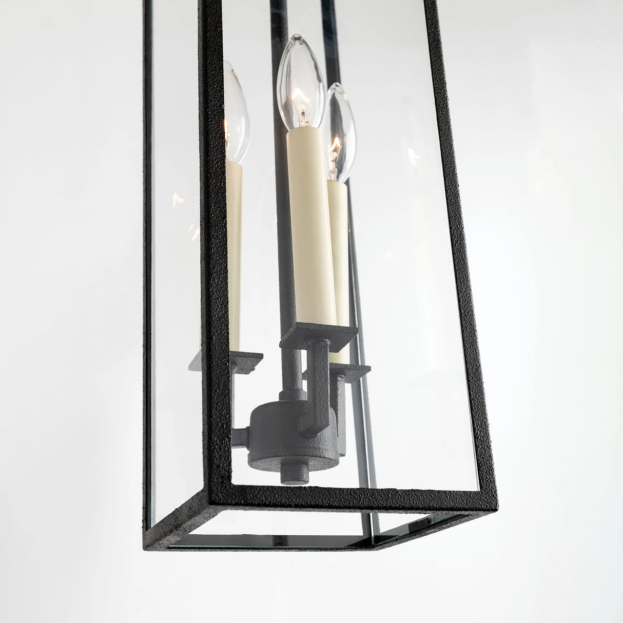 Everett Outdoor Hanging Light, Forged Iron Black