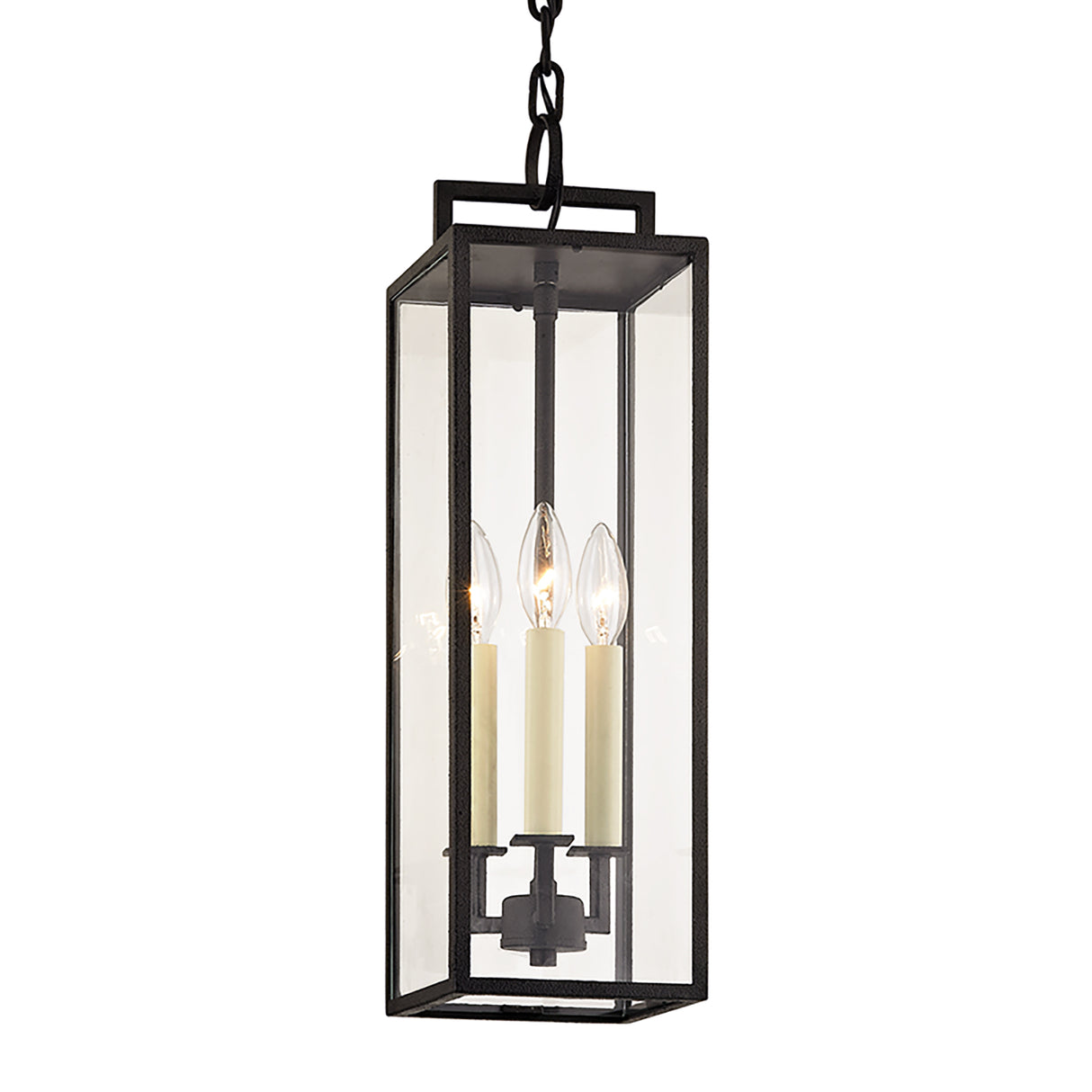 Everett Outdoor Hanging Light, Forged Iron Black
